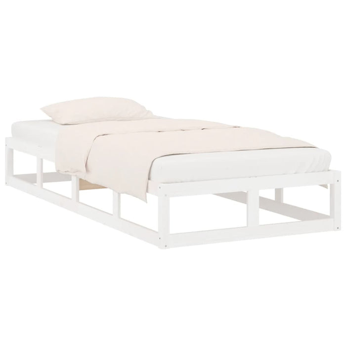 Bed Frame without Mattress White 75x190 cm Small Single  Solid Wood