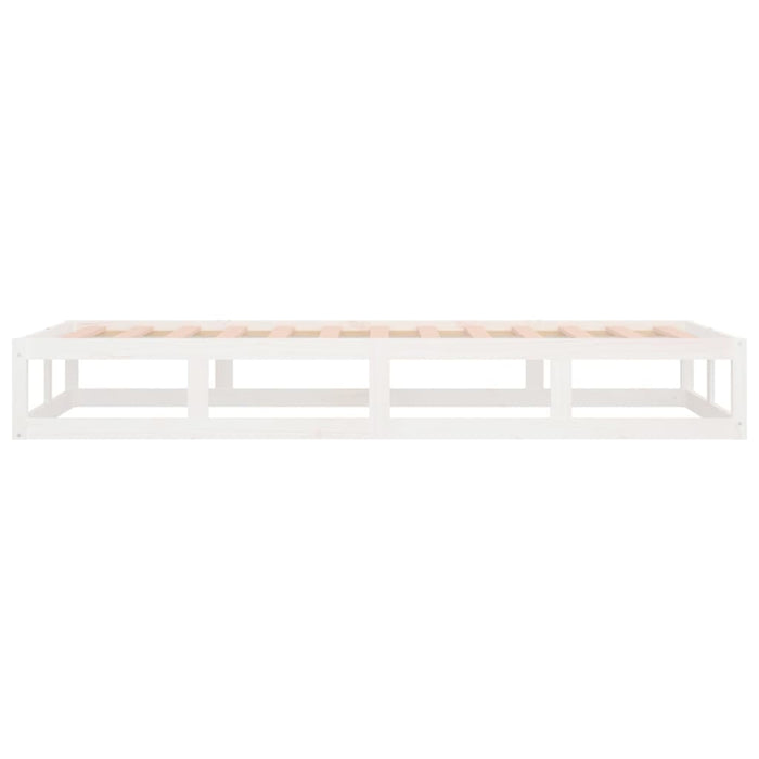 Bed Frame without Mattress White 75x190 cm Small Single  Solid Wood