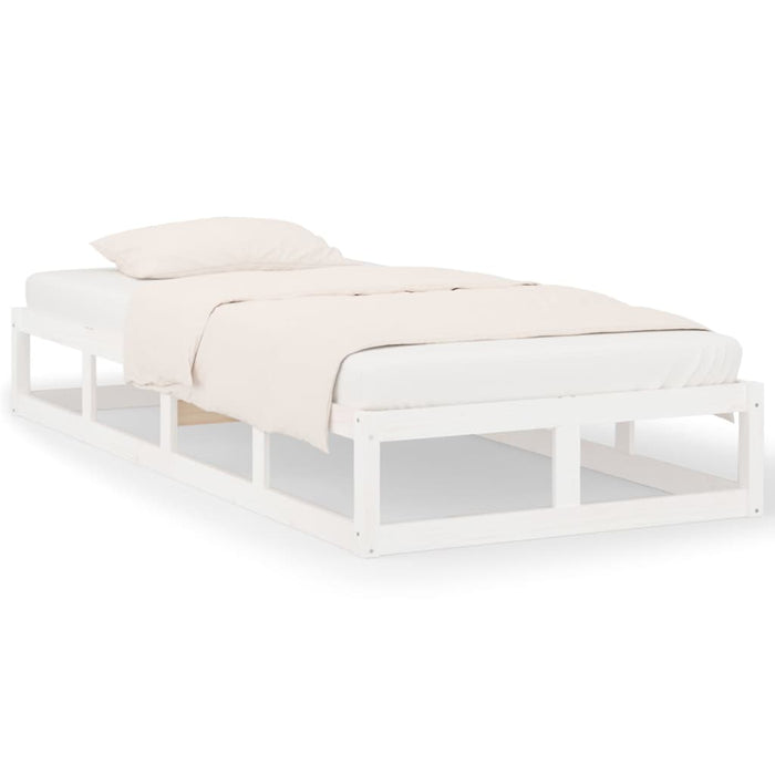 Bed Frame without Mattress White 90x190 cm Single Single Solid Wood