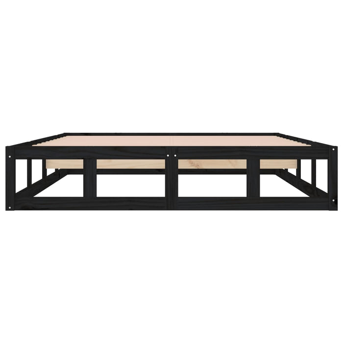 Bed Frame without Mattress Black 120x190 cm Small Double  Solid Wood