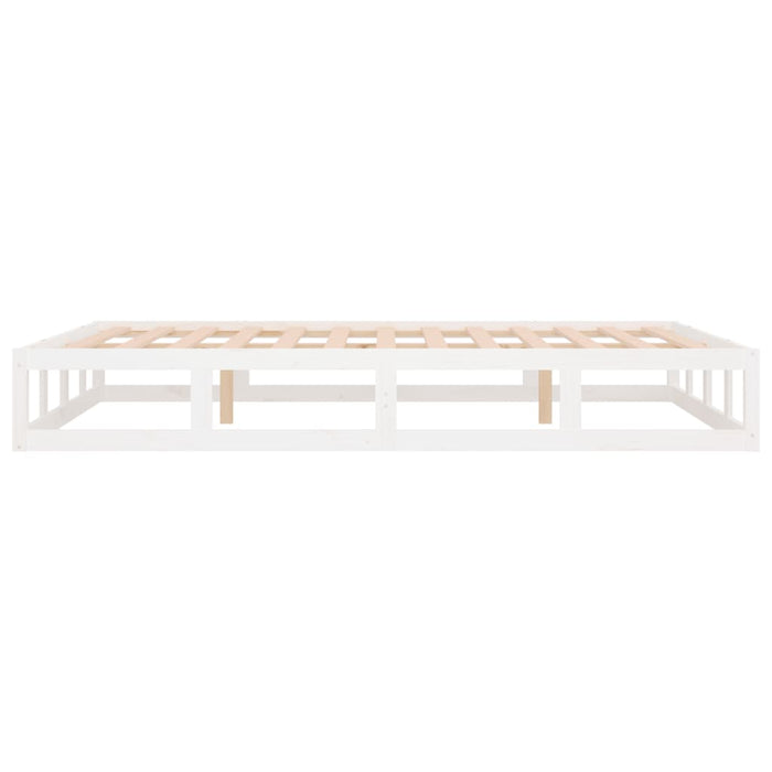 Bed Frame without Mattress White 135x190 cm Double Double Solid Wood