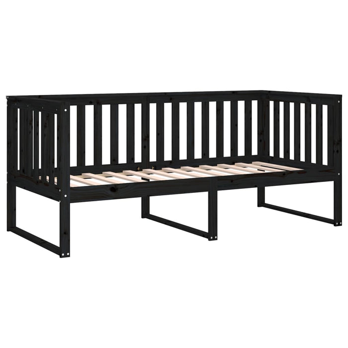 Day Bed without Mattress Black 90x190 cm Single Solid Wood Pine