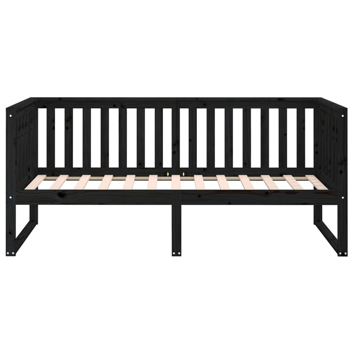 Day Bed without Mattress Black 90x190 cm Single Solid Wood Pine