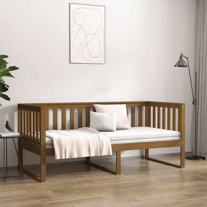 Day Bed without Mattress Honey Brown 100x200 cm Solid Wood Pine