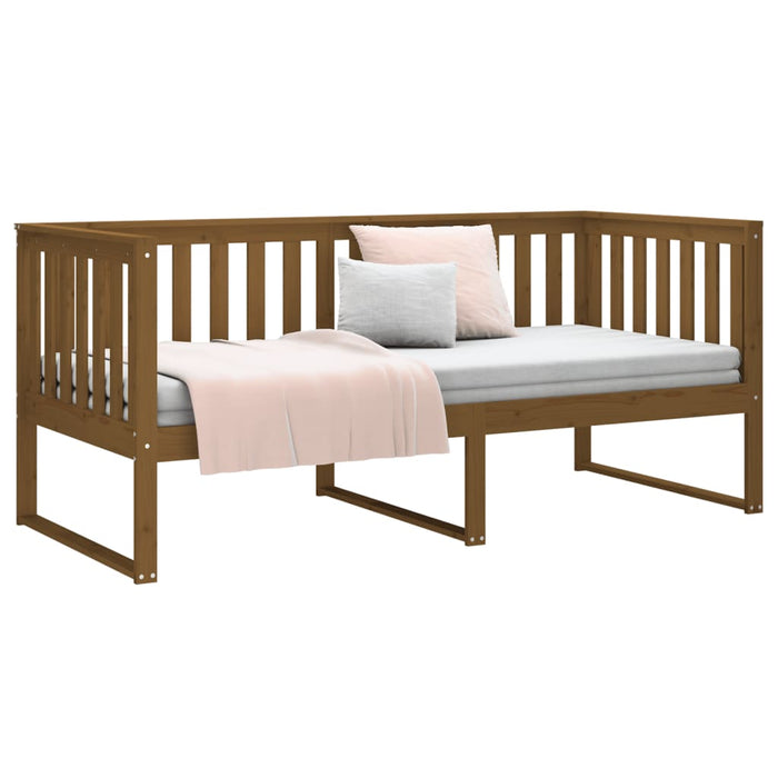 Day Bed without Mattress Honey Brown 100x200 cm Solid Wood Pine