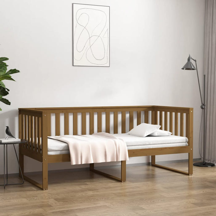 Day Bed without Mattress Honey Brown 100x200 cm Solid Wood Pine