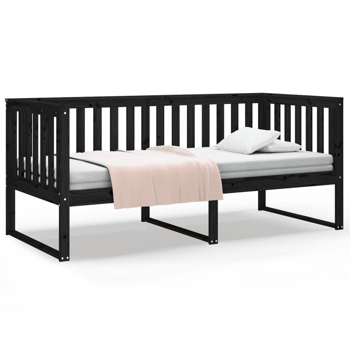 Day Bed without Mattress Black 100x200 cm Solid Wood Pine