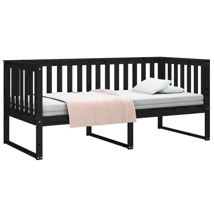 Day Bed without Mattress Black 100x200 cm Solid Wood Pine