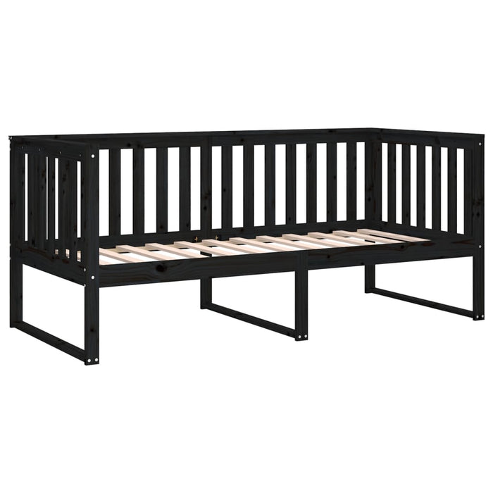 Day Bed without Mattress Black 100x200 cm Solid Wood Pine