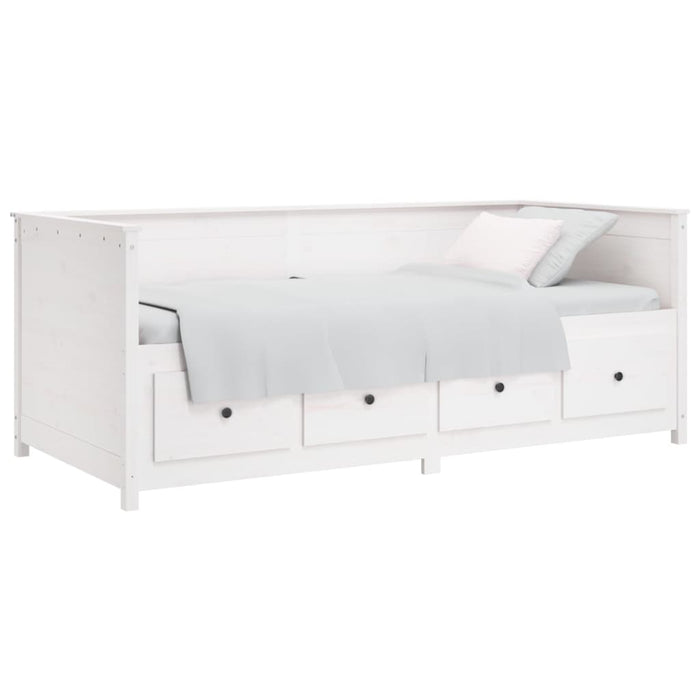 Day Bed without Mattress White 100x200 cm Solid Wood Pine