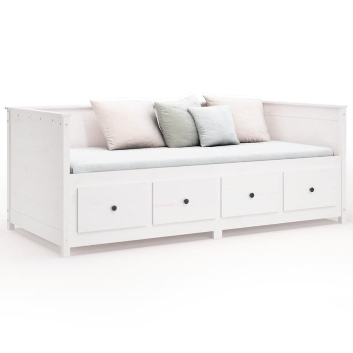 Day Bed without Mattress White 100x200 cm Solid Wood Pine