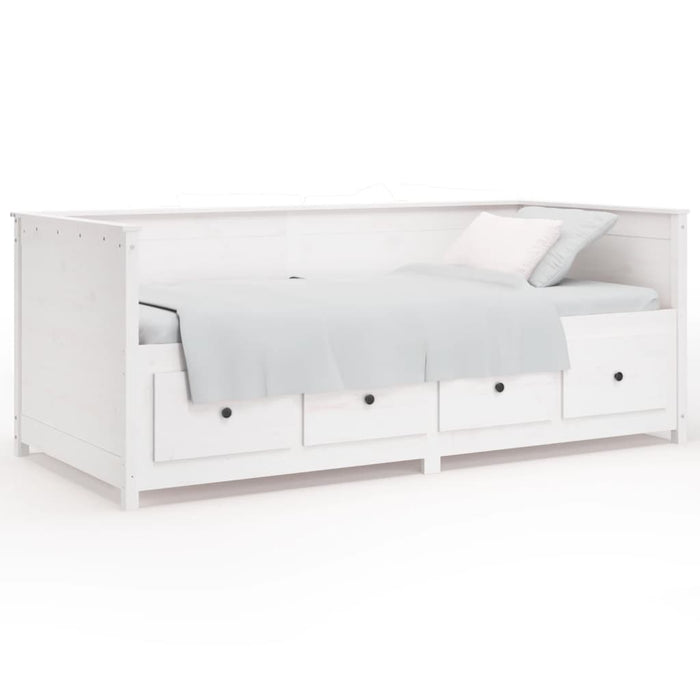 Day Bed without Mattress White 90x190 cm Single Solid Wood Pine