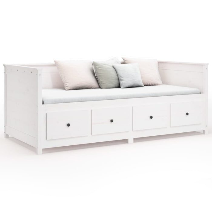 Day Bed without Mattress White 90x190 cm Single Solid Wood Pine