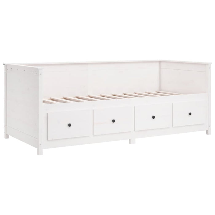 Day Bed without Mattress White 90x190 cm Single Solid Wood Pine