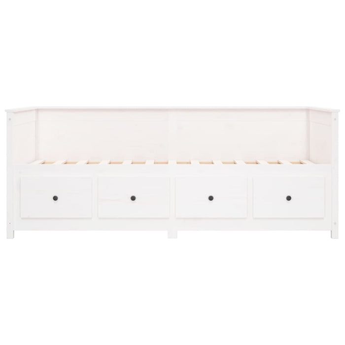 Day Bed without Mattress White 75x190 cm Small Single Solid Wood Pine