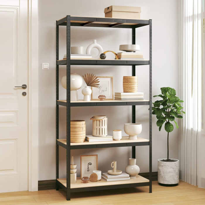 5-Layer Storage Shelf Anthracite Steel&Engineered Wood