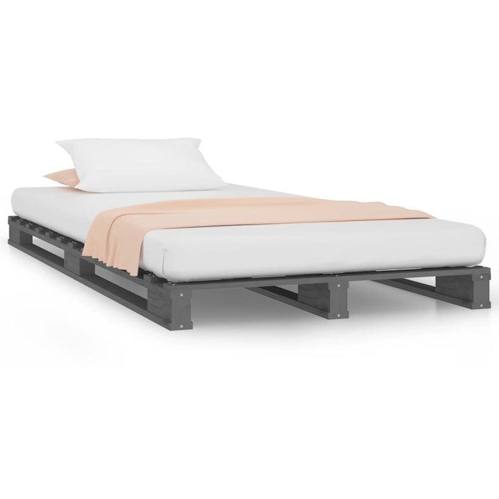 Pallet Bed without Mattress Grey 100x200 cm Solid Wood