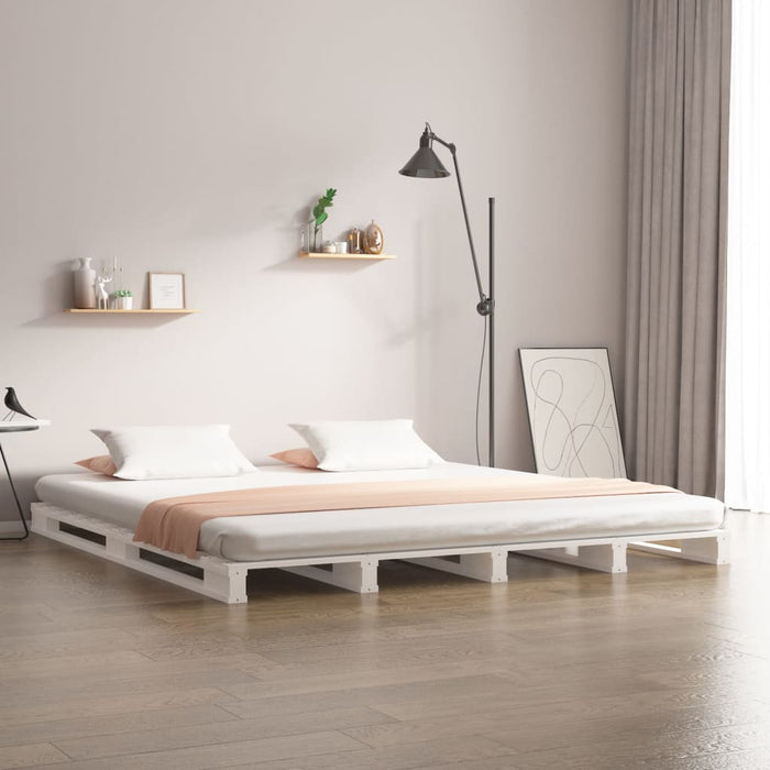 Pallet Bed without Mattress White 120x200 cm Solid Wood