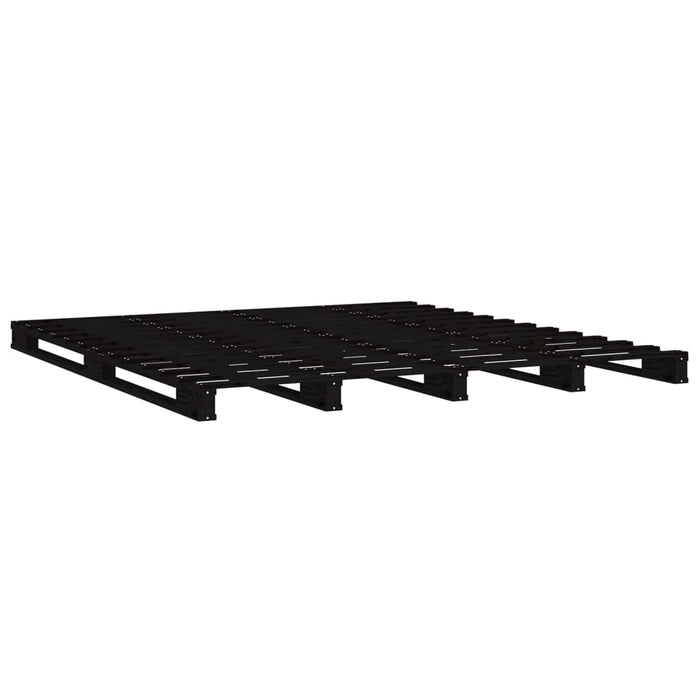 Pallet Bed without Mattress Black 120x200 cm Solid Wood