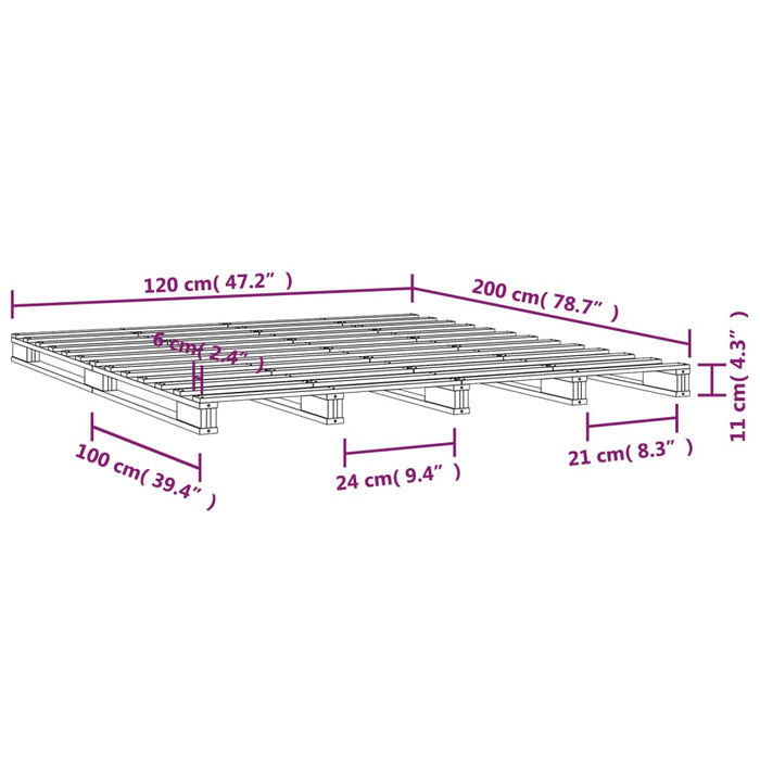 Pallet Bed without Mattress Black 120x200 cm Solid Wood