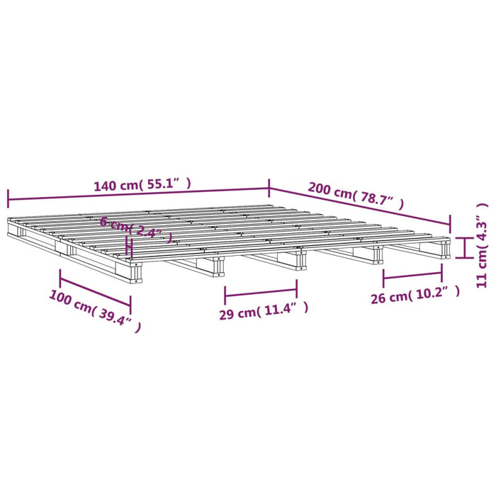 Pallet Bed without Mattress 140x200 cm Solid Wood