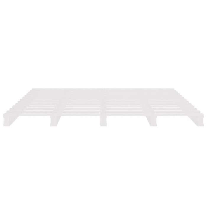 Pallet Bed without Mattress White King Size Solid Wood