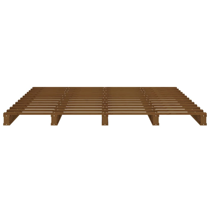 Pallet Bed without Mattress Honey Brown King Size Solid Wood