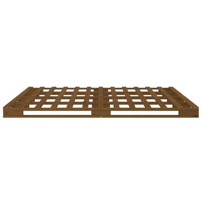 Pallet Bed without Mattress Honey Brown King Size Solid Wood