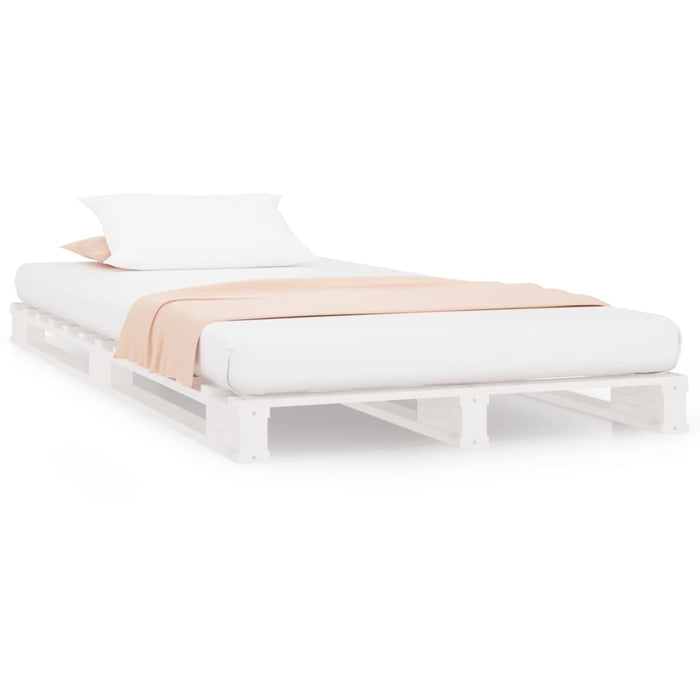 Pallet Bed without Mattress White Small Single Solid Wood