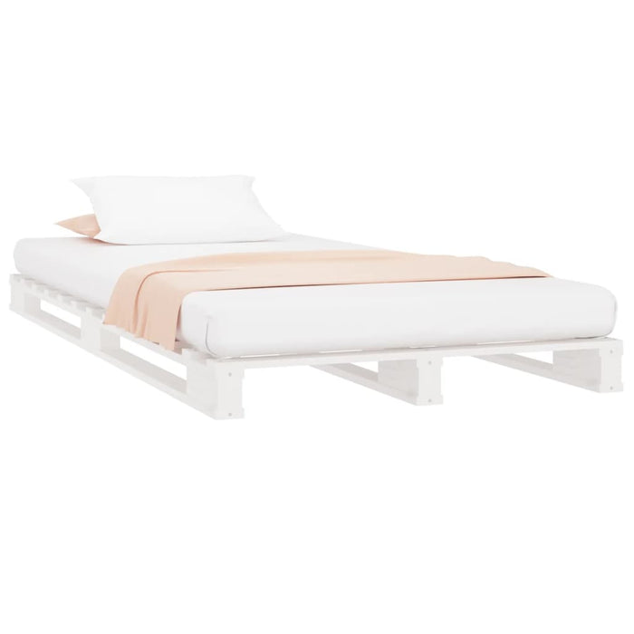 Pallet Bed without Mattress White Small Single Solid Wood