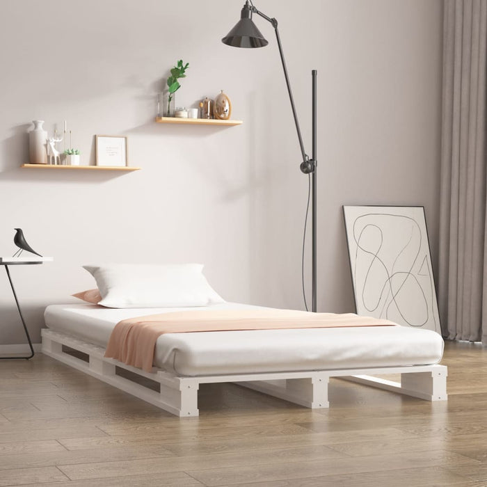 Pallet Bed without Mattress White Small Single Solid Wood