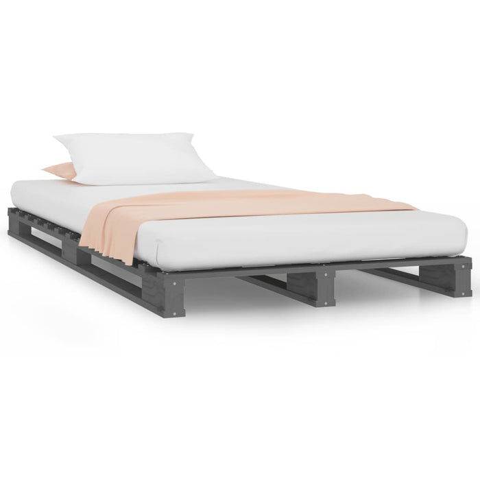 Pallet Bed without Mattress Grey Small Single Solid Wood