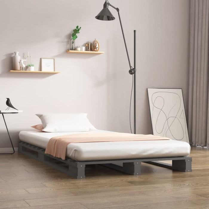 Pallet Bed without Mattress Grey Small Single Solid Wood