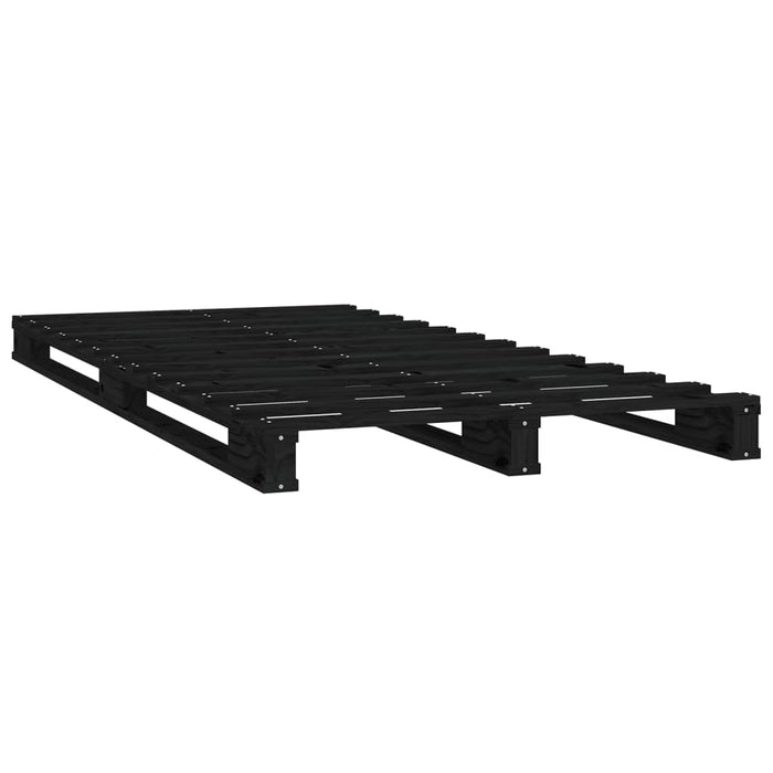 Pallet Bed without Mattress Black Small Single Solid Wood