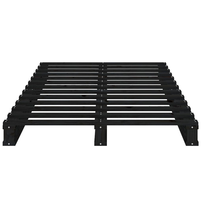 Pallet Bed without Mattress Black Small Single Solid Wood