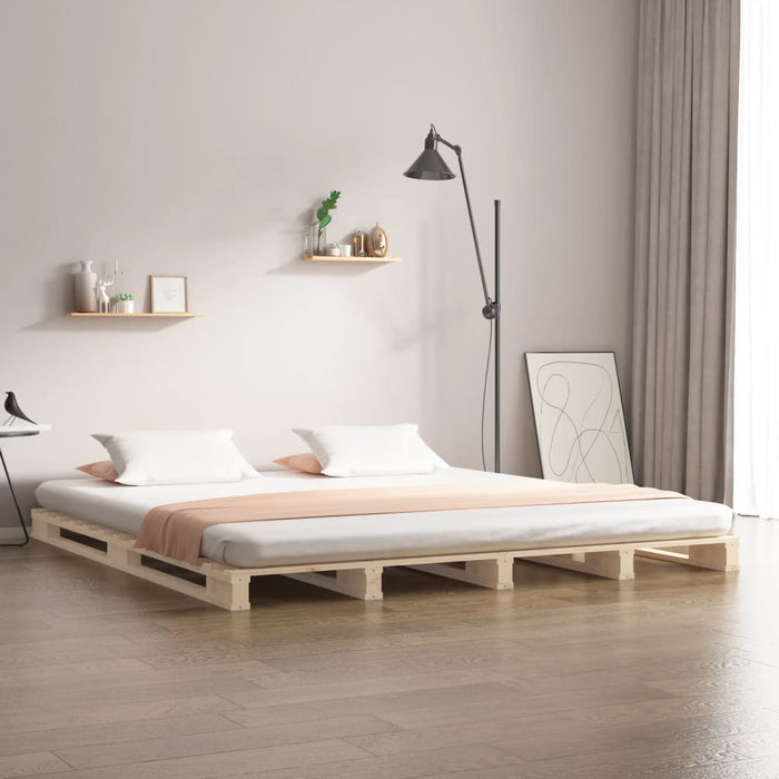 Pallet Bed without Mattress Small Double Solid Wood