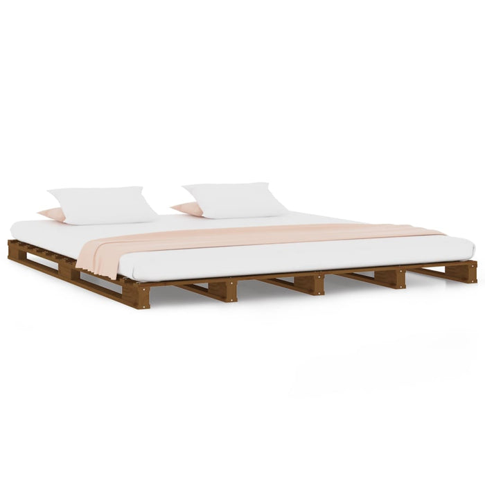 Pallet Bed without Mattress Honey Brown Small Double Solid Wood