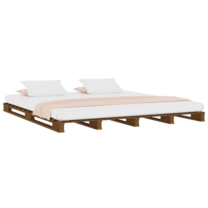 Pallet Bed without Mattress Honey Brown Small Double Solid Wood