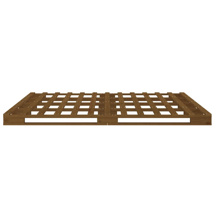 Pallet Bed without Mattress Honey Brown Small Double Solid Wood