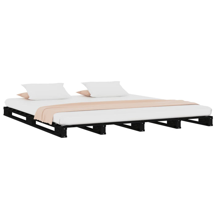 Pallet Bed without Mattress Black Small Double Solid Wood