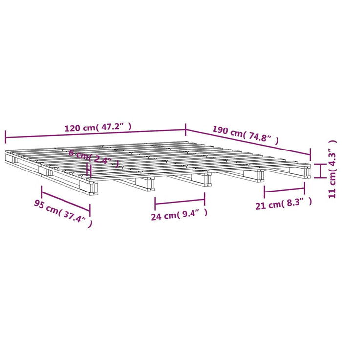 Pallet Bed without Mattress Black Small Double Solid Wood