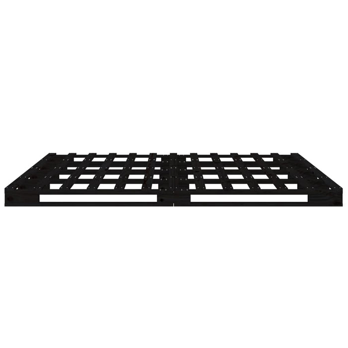 Pallet Bed without Mattress Black Double Solid Wood