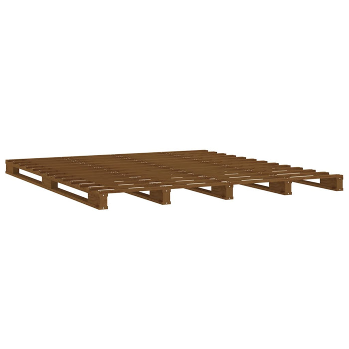 Pallet Bed without Mattress Honey Brown 140x190 cm Solid Wood