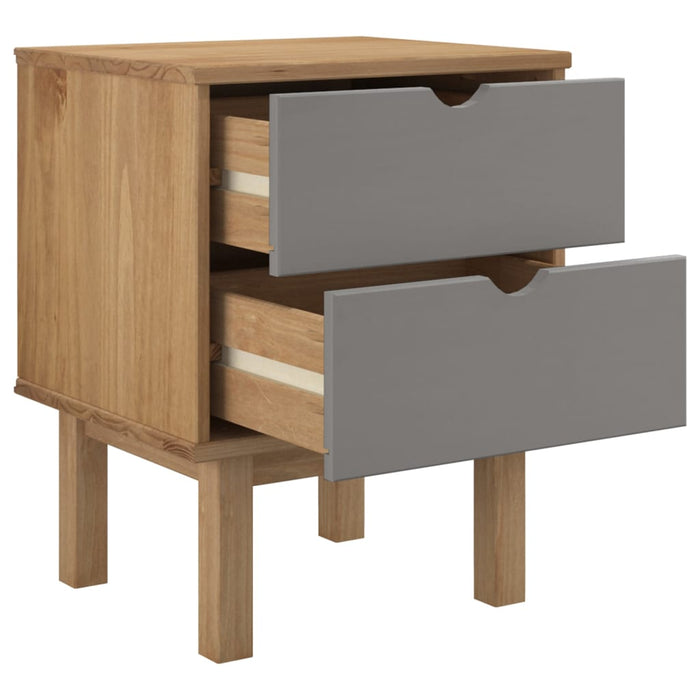 Bedside Cabinet OTTA Brown&Grey 45x39x57 cm Solid Wood Pine