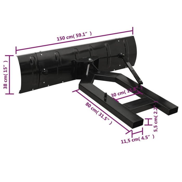 Snow Plough for Forklift 150x38 cm Black