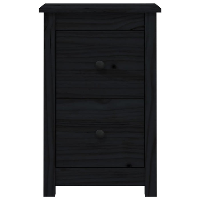 Bedside Cabinets 2 pcs Black 40x35x61.5 cm Solid Wood Pine