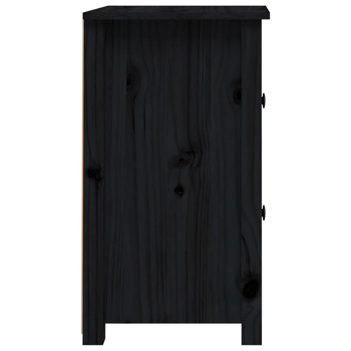 Bedside Cabinets 2 pcs Black 40x35x61.5 cm Solid Wood Pine