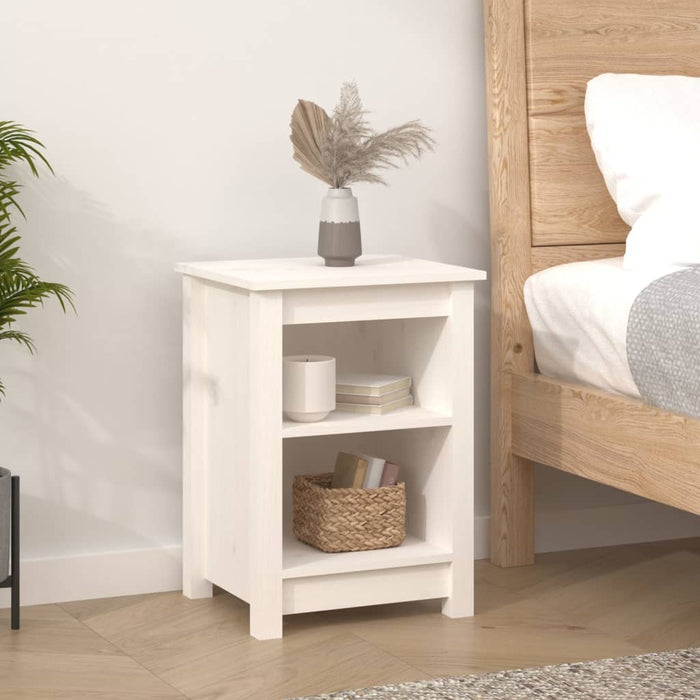 Bedside Cabinets 2 pcs White 40x35x55 cm Solid Wood Pine