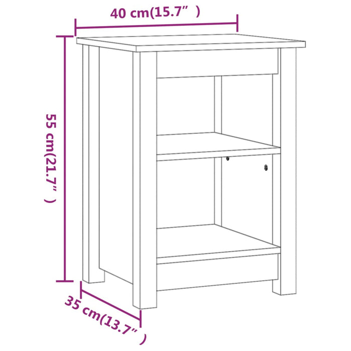 Bedside Cabinets 2 pcs White 40x35x55 cm Solid Wood Pine