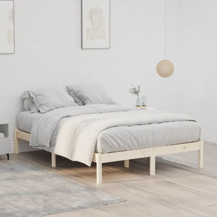 Bed Frame without Mattress 137x190 cm Solid Wood Pine  Full